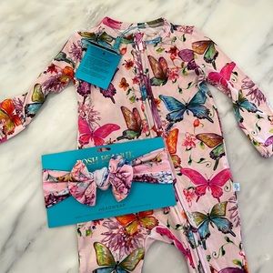 Brand new Posh Peanut onesie and headband